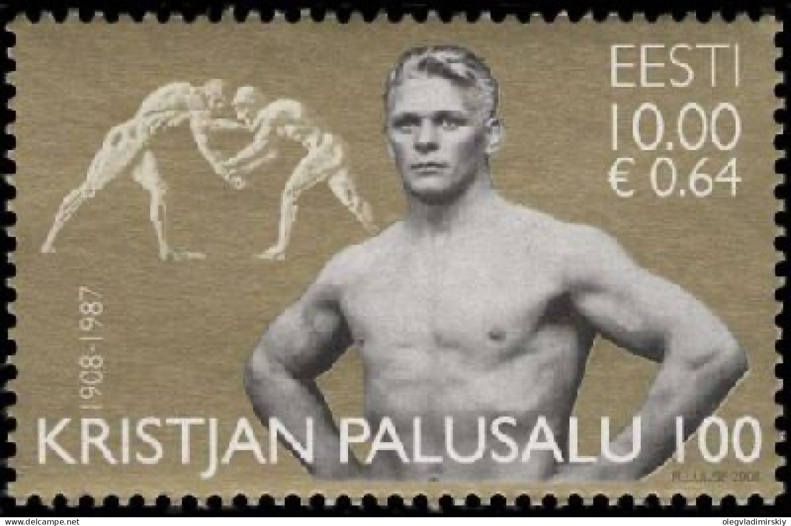 Estonia Estland 2008 Olympic Games Berlin 1936 Kristjan Palusalu Twice Champion Stamp Mint - Zomer 1936: Berlijn