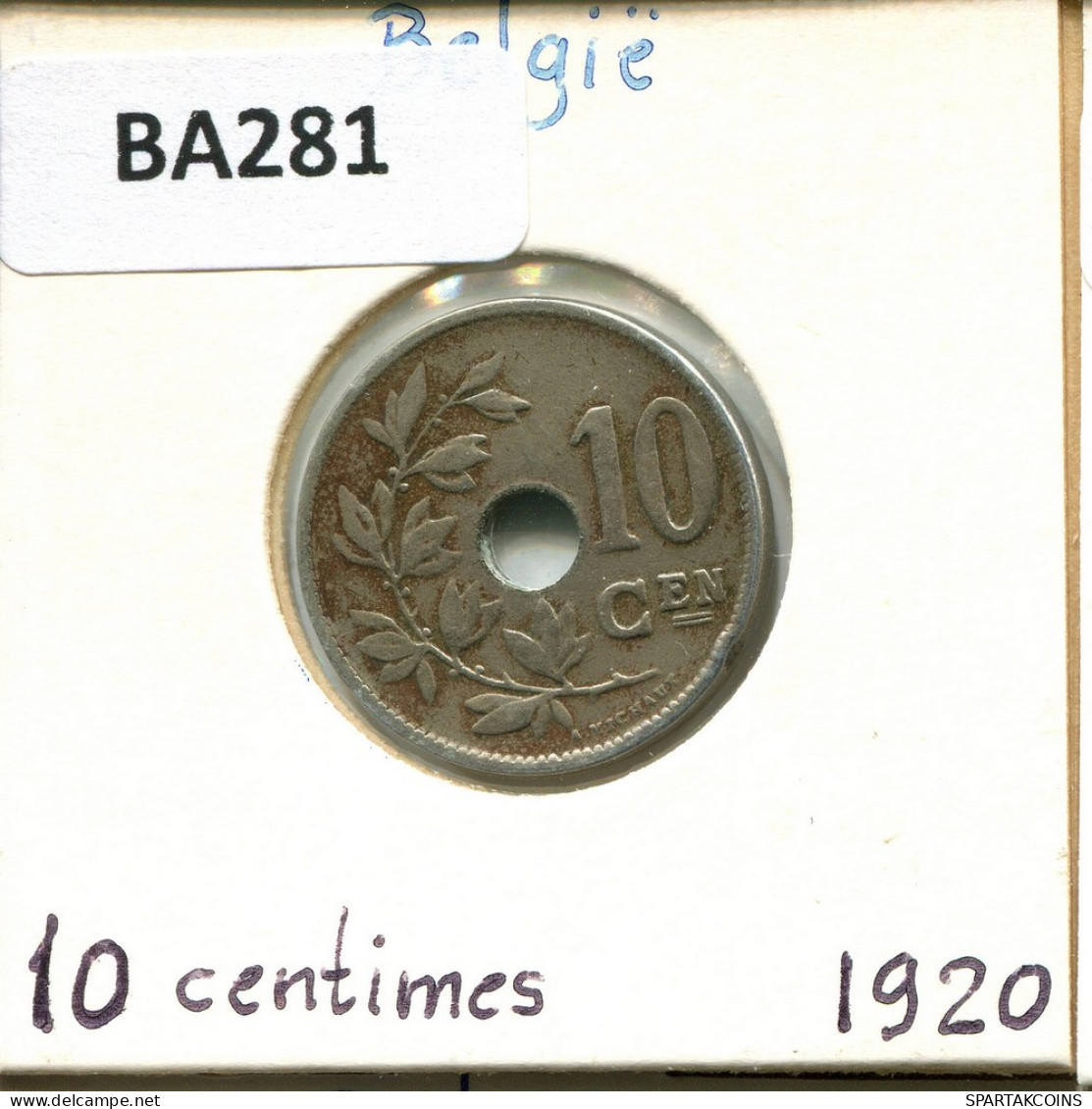 10 CENTIMES 1920 DUTCH Text BELGIQUE BELGIUM Pièce #BA281.F - 10 Cents