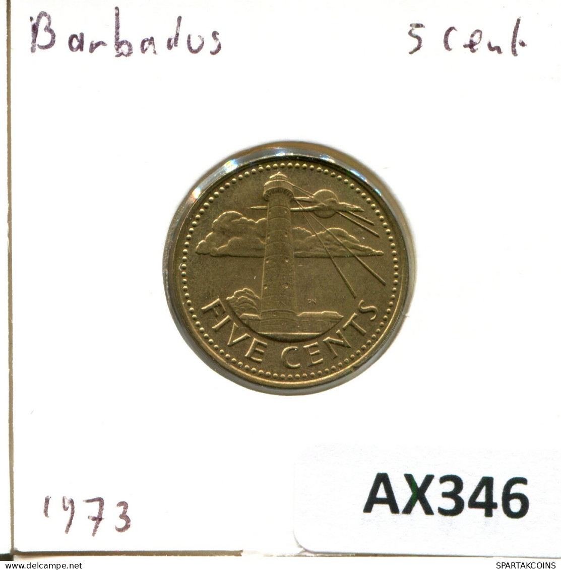 5 CENTS 1973 BARBADE BARBADOS Pièce #AX346.F - Barbades