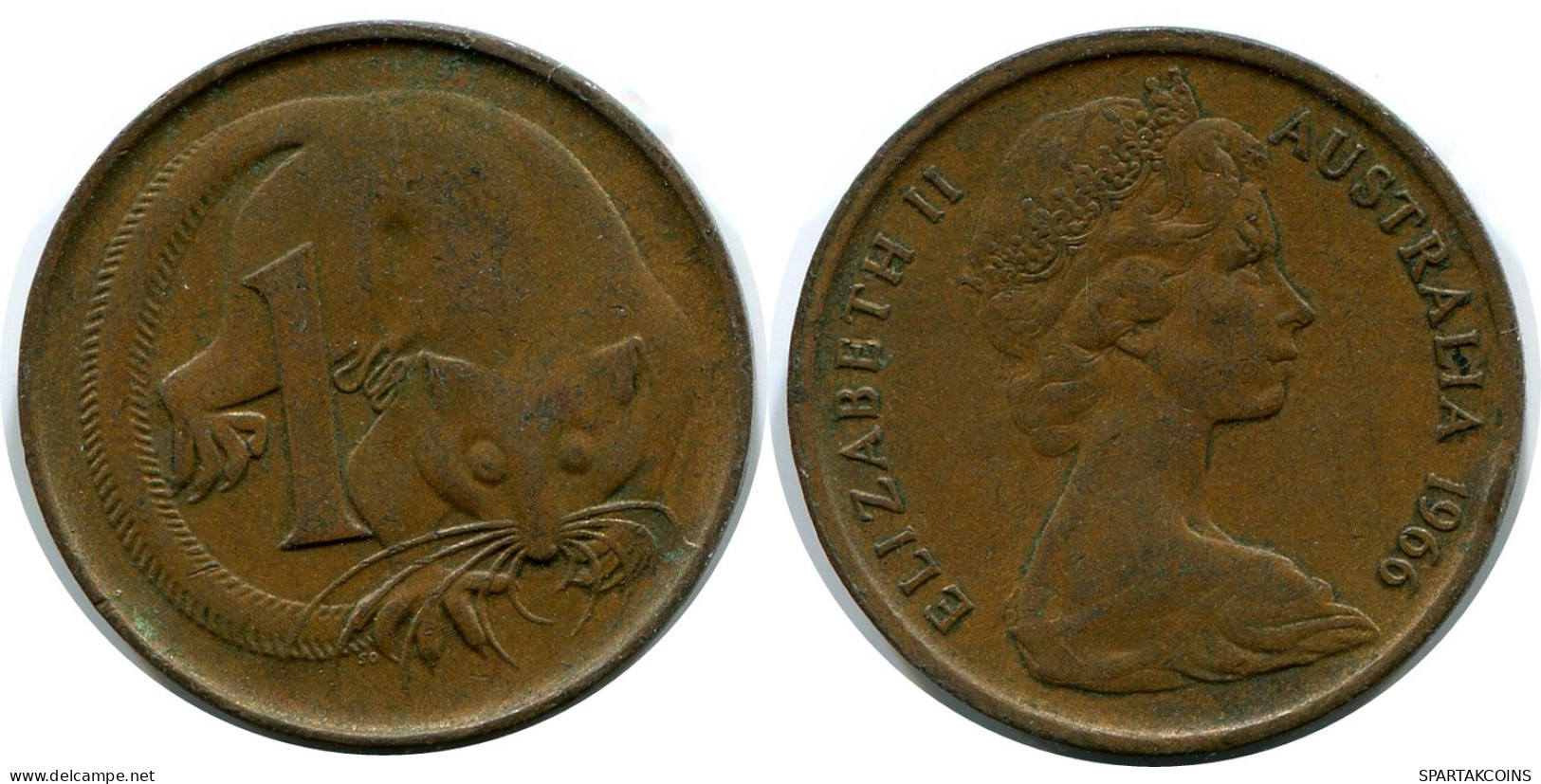 1 CENT 1966 AUSTRALIE AUSTRALIA Pièce #AR909.F - Cent