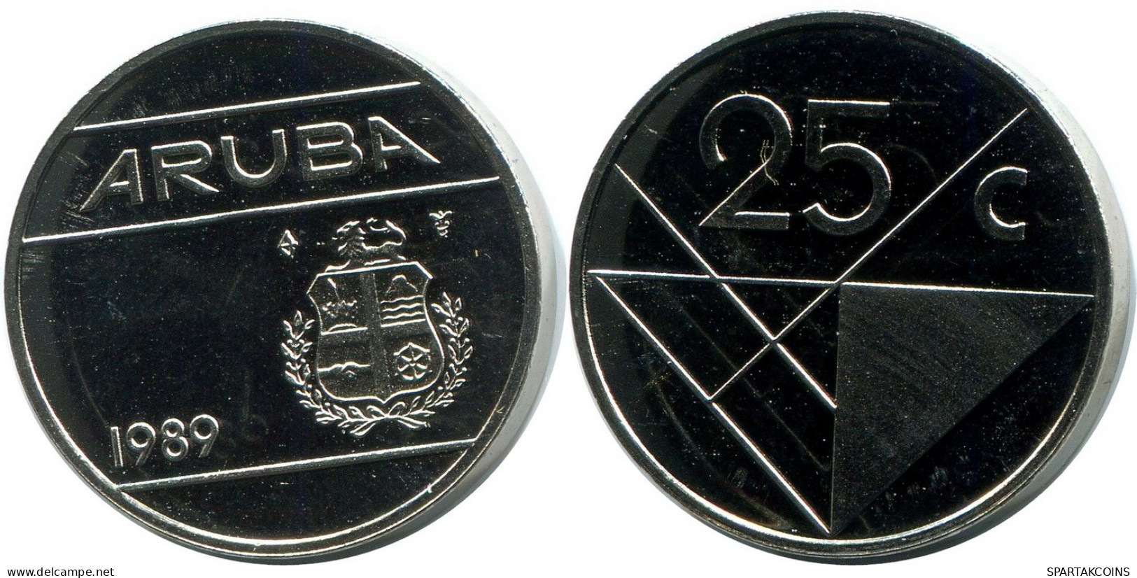 25 CENTS 1989 ARUBA Pièce (From BU Mint Set) #AH070.F - Aruba