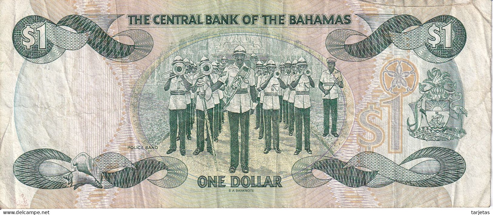 BILLETE DE BAHAMAS DE 1 DOLLAR DEL AÑO 1974  (BANKNOTE) - Bahama's