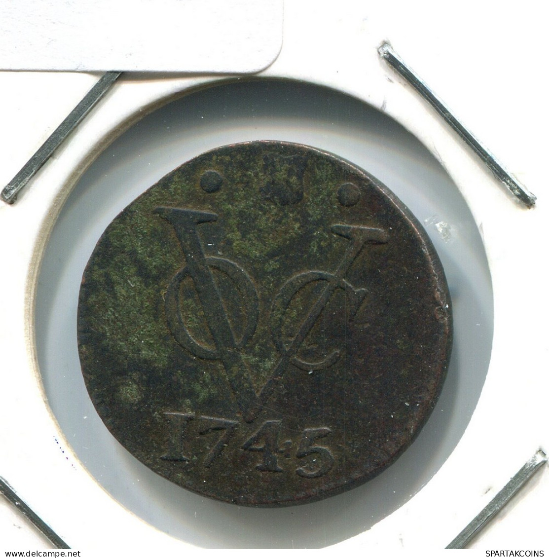 1745 UTRECHT VOC DUIT NEERLANDÉS NETHERLANDS Colonial Moneda #VOC1665.10.E - Indes Néerlandaises