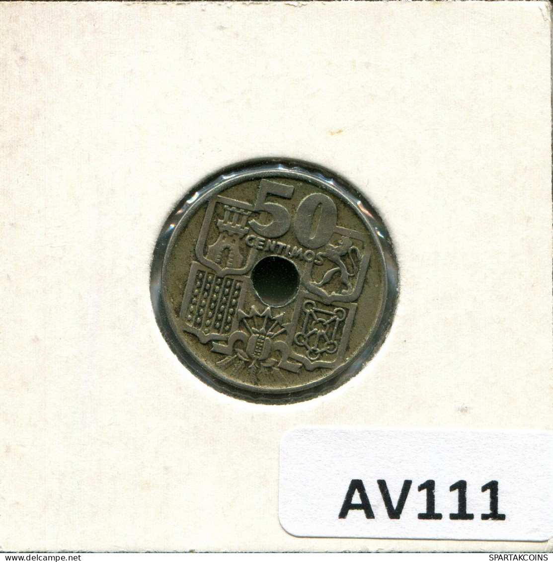 50 CENTIMOS 1949 ESPAÑA Moneda SPAIN #AV111.E - 50 Centesimi