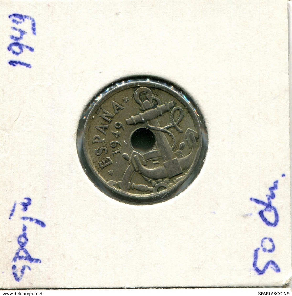 50 CENTIMOS 1949 ESPAÑA Moneda SPAIN #AV111.E - 50 Centiem