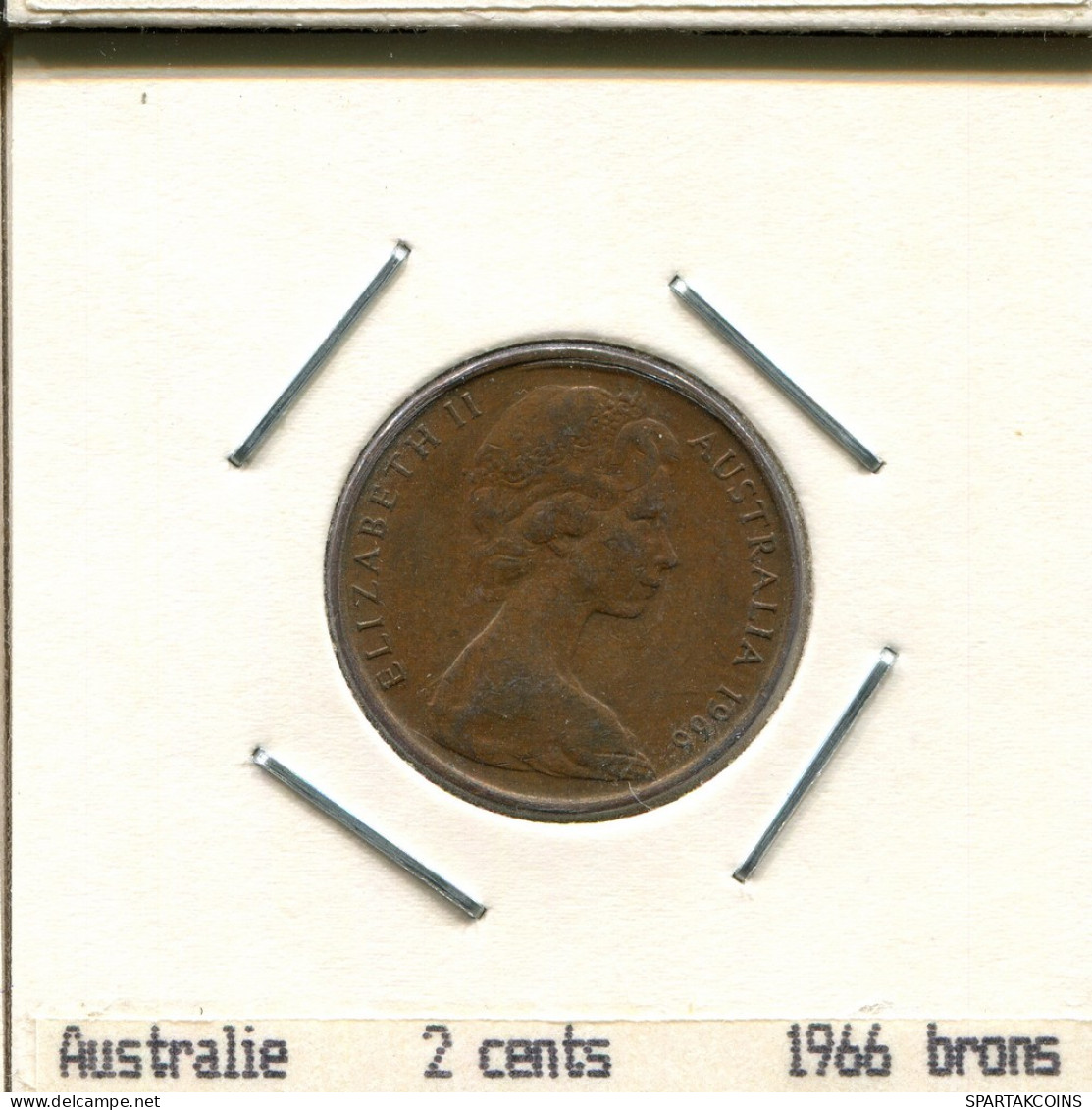 2 CENTS 1966 AUSTRALIA Moneda #AS259.E - 2 Cents