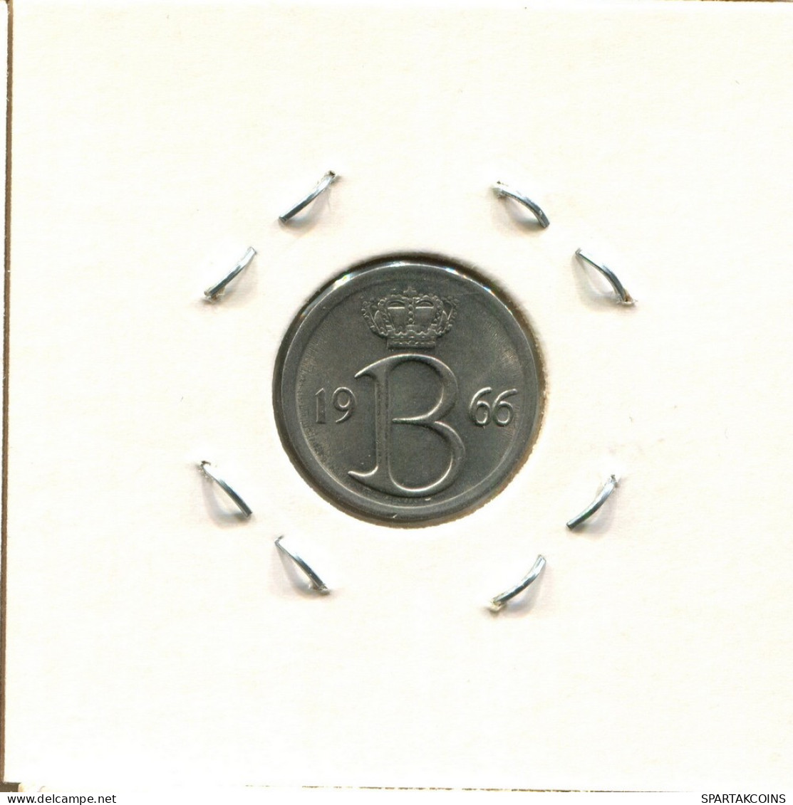 25 CENTIMES 1966 FRENCH Text BÉLGICA BELGIUM Moneda #BA326.E - 25 Cents