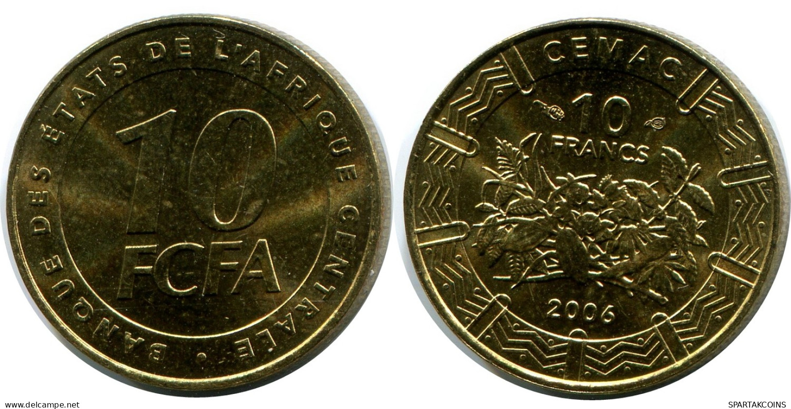 10 FRANCS CFA 2006 ESTADOS DE ÁFRICA CENTRAL (BEAC) Moneda #AP862.E - República Centroafricana