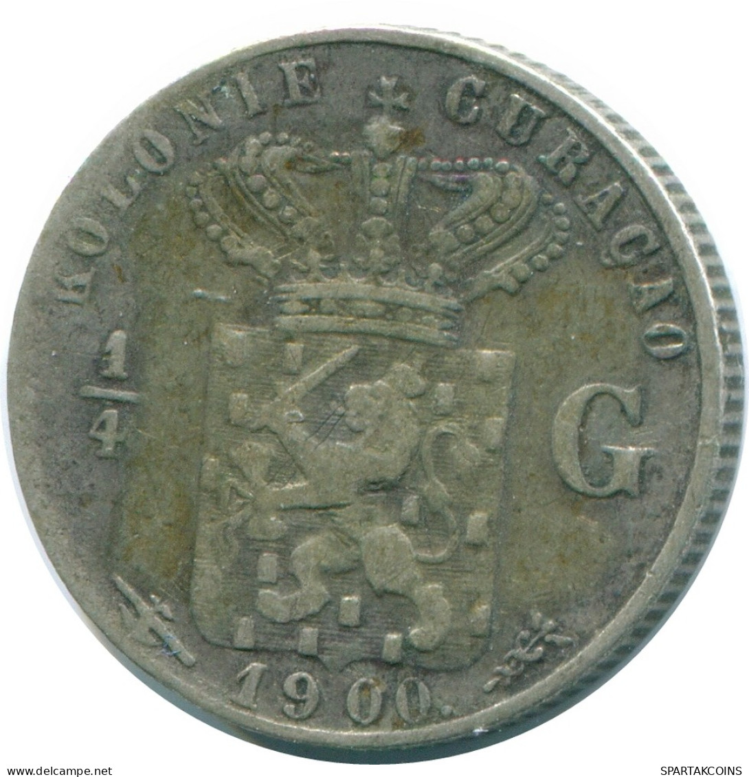 1/4 GULDEN 1900 CURACAO NEERLANDÉS NETHERLANDS PLATA Colonial #NL10459.4.E - Curaçao