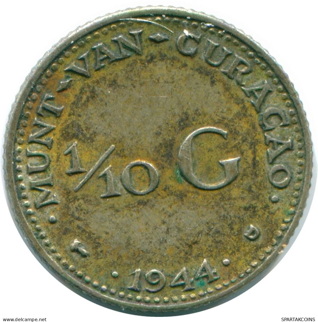 1/10 GULDEN 1944 CURACAO NEERLANDÉS NETHERLANDS PLATA #NL11797.3.E - Curacao