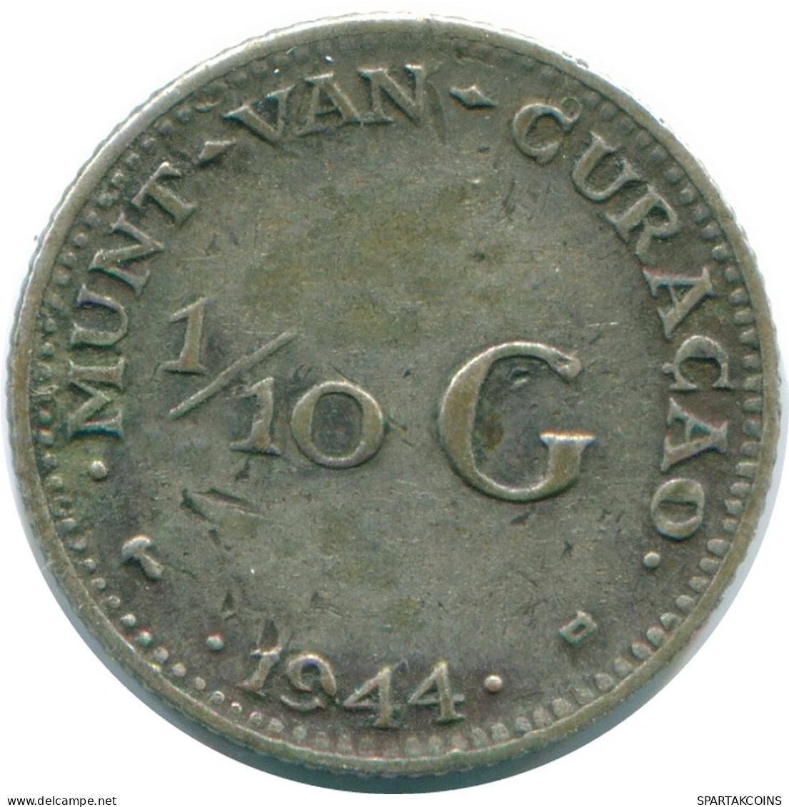 1/10 GULDEN 1944 CURACAO NEERLANDÉS NETHERLANDS PLATA #NL11744.3.E - Curacao