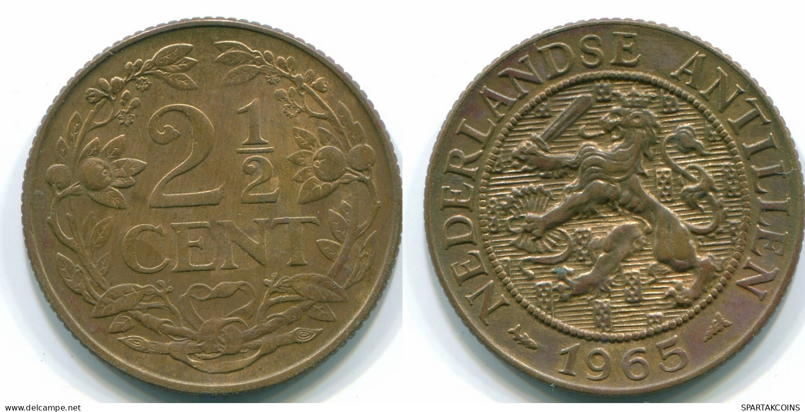 2 1/2 CENT 1965 CURACAO NEERLANDÉS NETHERLANDS Bronze Colonial Moneda #S10239.E - Curaçao