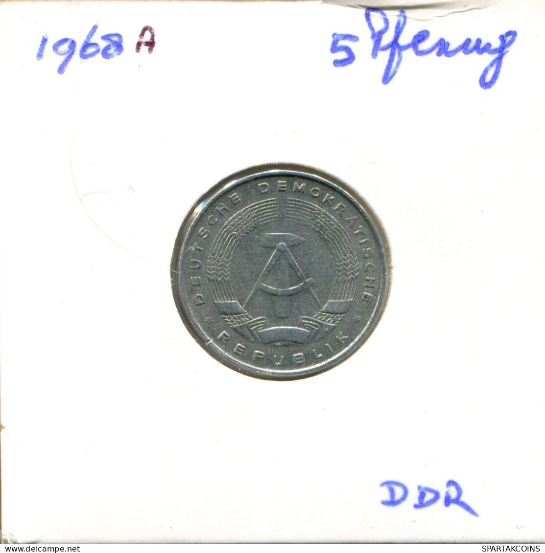 5 PFENNIG 1968 A DDR EAST ALEMANIA Moneda GERMANY #DB122.E - 5 Pfennig