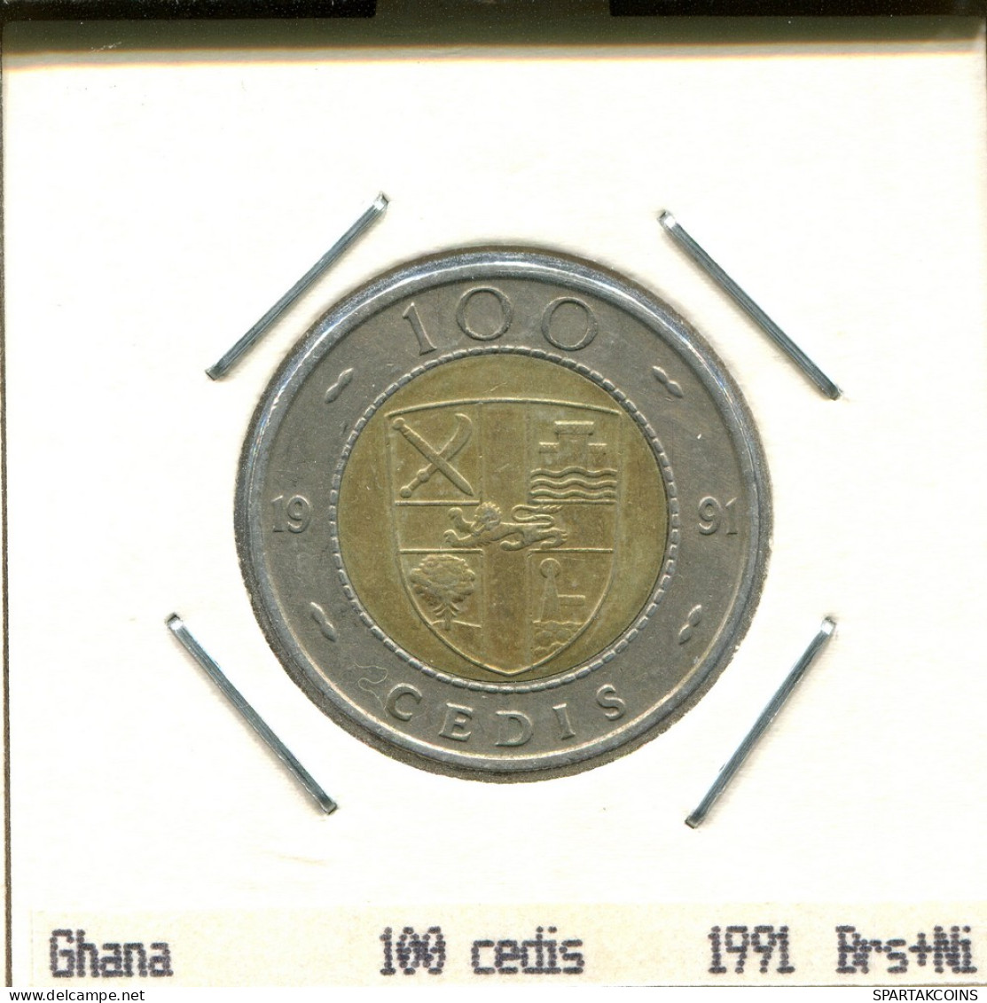 100 CEDIS 1991 GHANA BIMETALLIC Moneda #AS376.E - Ghana