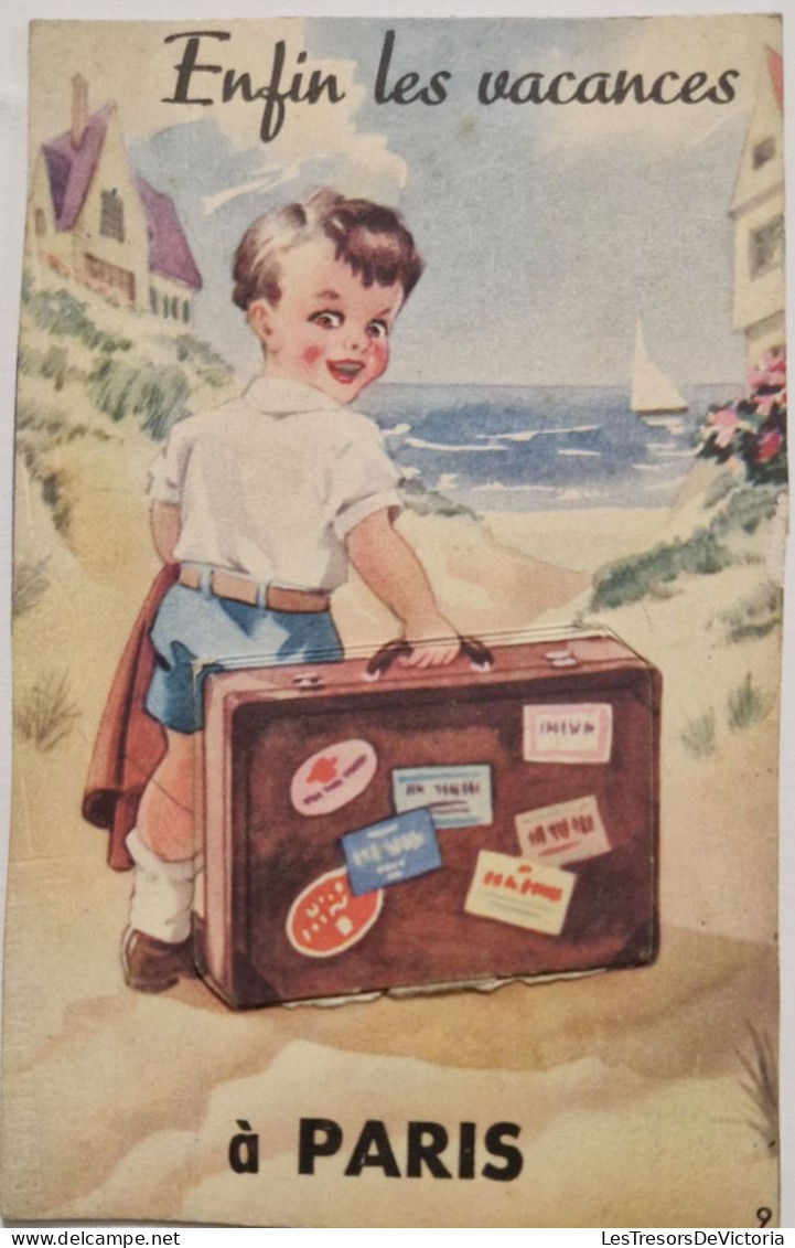 FANTAISIE - A SYSTEME - Enfin Les Vacances à PARIS - Carte Postale Ancienne - Mechanical