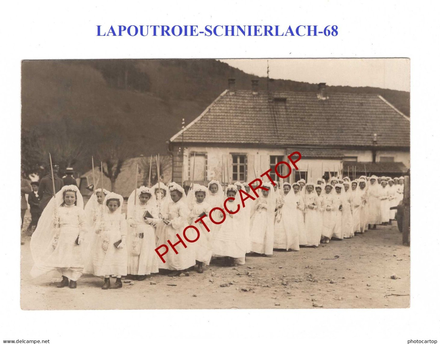 LAPOUTROIE-SCHNIERLACH-68-COMMUNION-CARTE PHOTO Allemande-Guerre14-18-1 WK-Militaria-France- - Lapoutroie