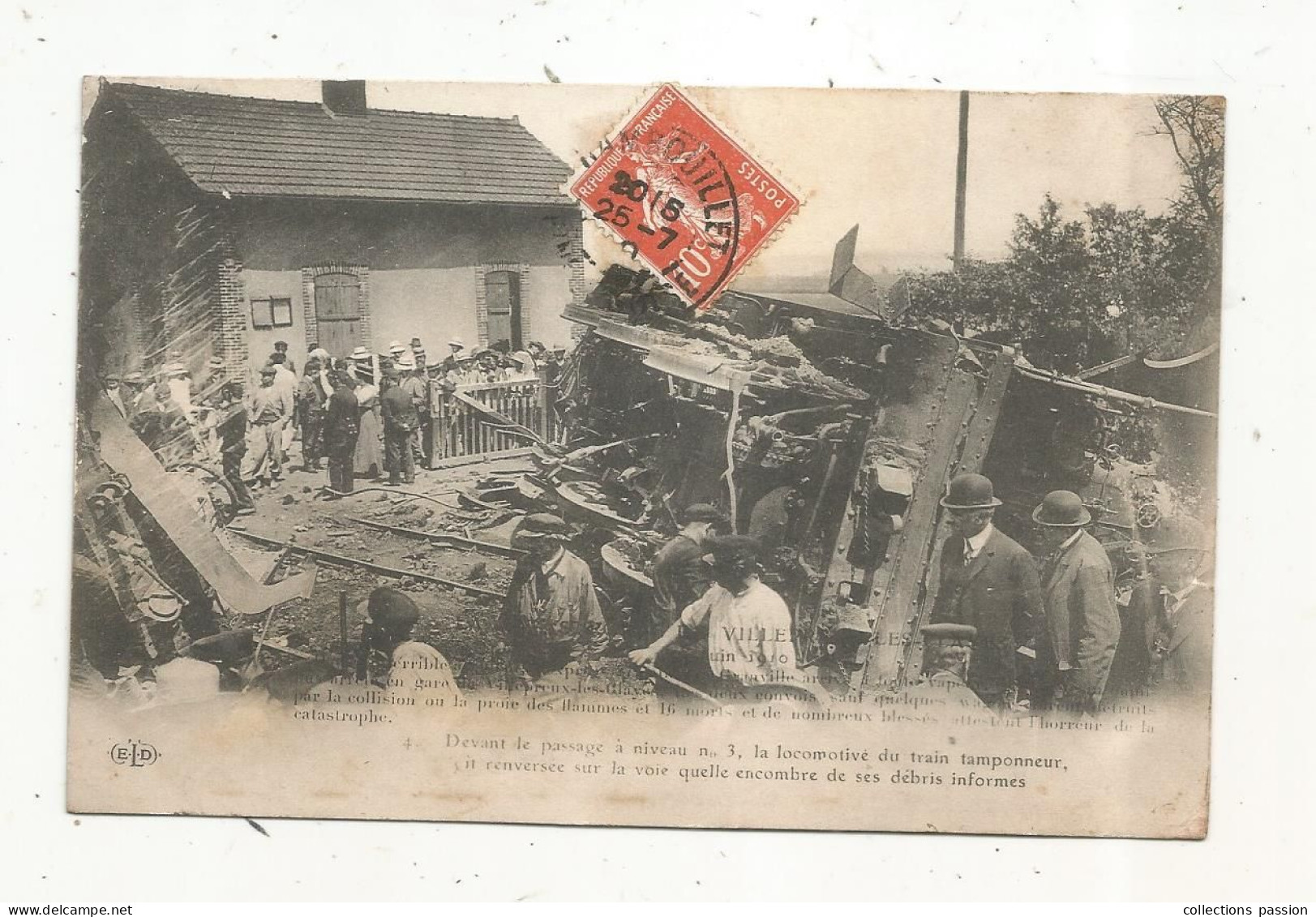 Cp , Catastrophe De VILLEPREUX-LES CLAYES,  78 , Chemin De Fer , Train , Passage à Niveau N° 3 ,  Voyagée 1910 - Disasters
