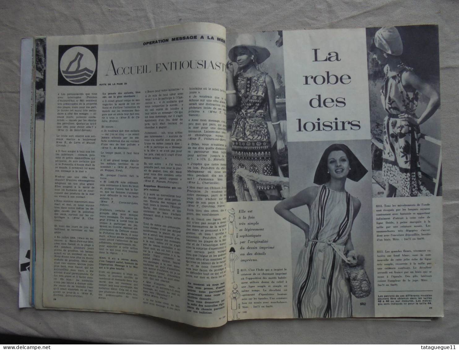 Ancien - Revue Femmes D'Aujourd'hui N° 1000 - 2 Juillet 1964 - Moda