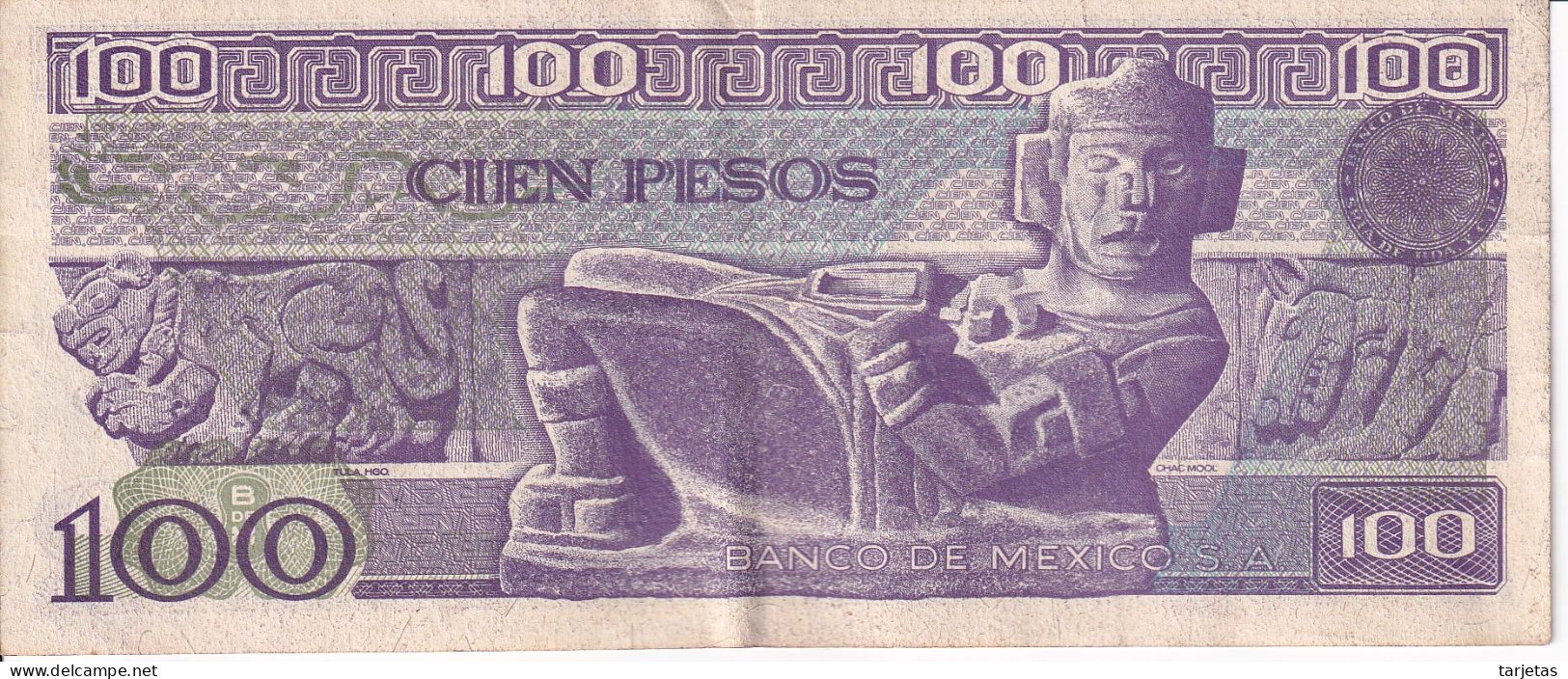 BILLETE DE MEXICO DE 100 PESOS DEL 25 DE MARZO DE 1982   (BANKNOTE) - Mexico