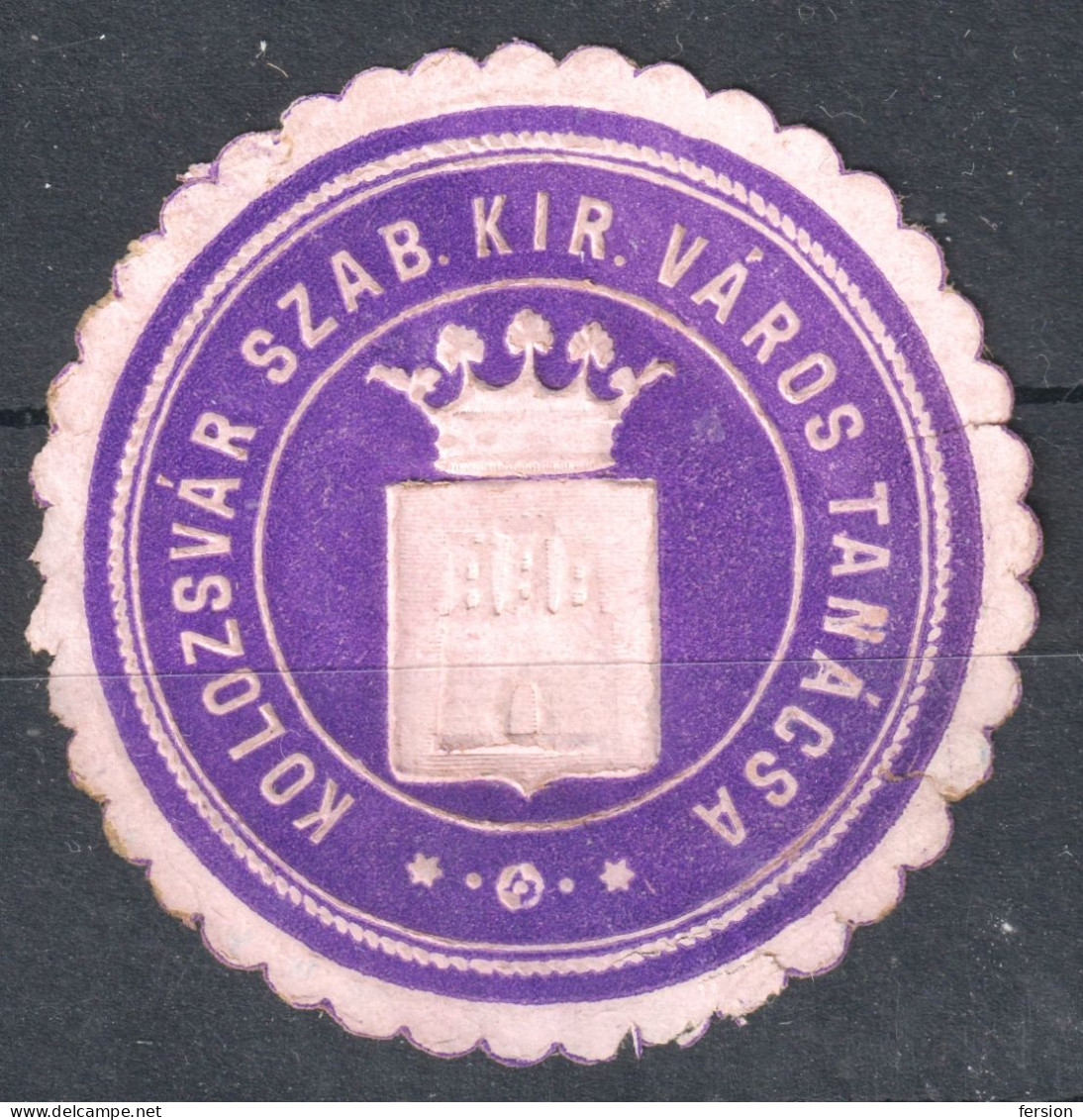 CLUJ Kolozsvár Coat Of Arms CITY COUNCIL - Transylvania Erdély / Cover Letter Close LABEL CINDERELLA VIGNETTE 1910 - Transsylvanië