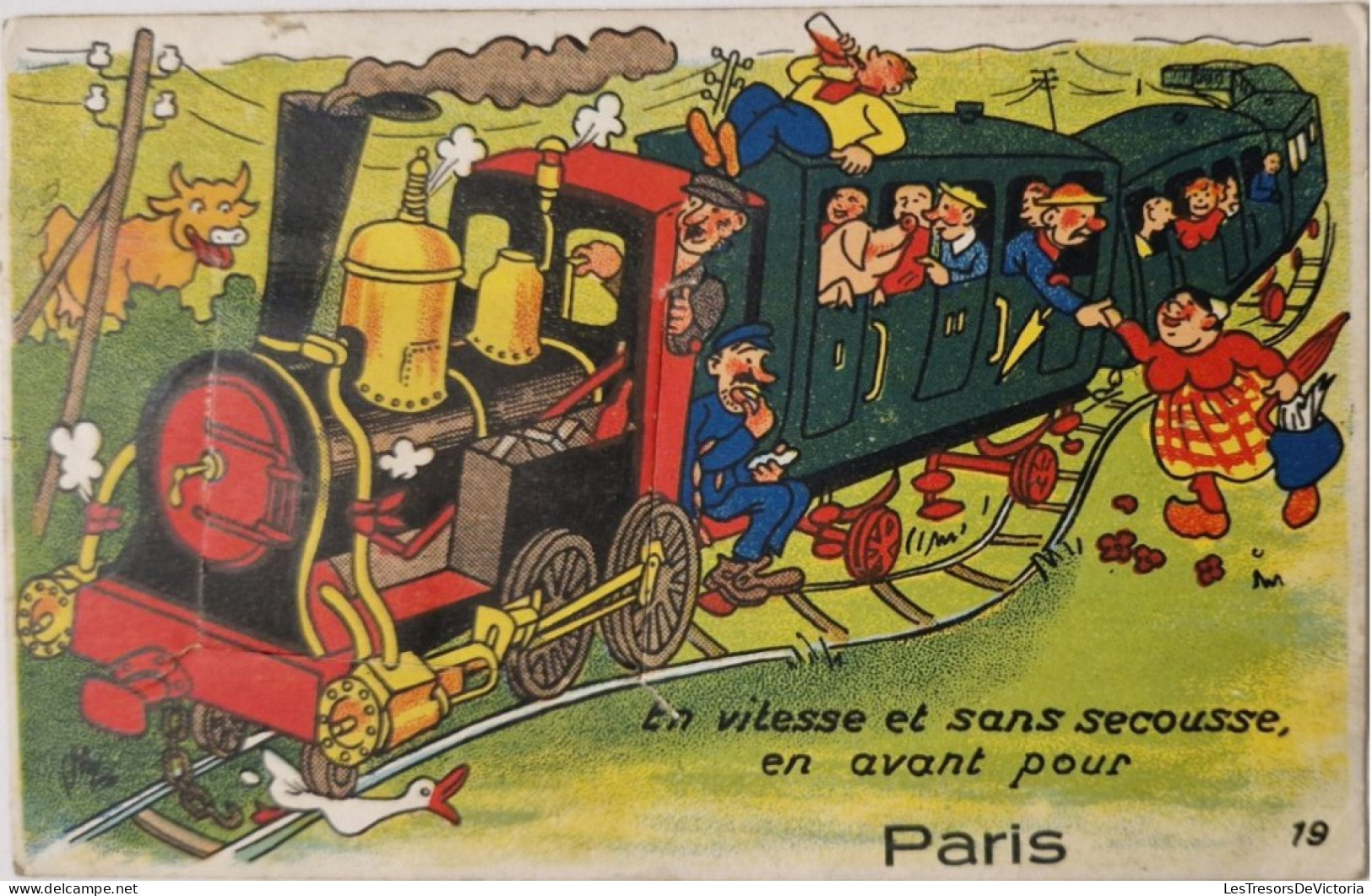 A SYSTEME - En Vitesse Et Sans Secousse En Avant Pour - Paris - Carte Postale Ancienne - Dreh- Und Zugkarten