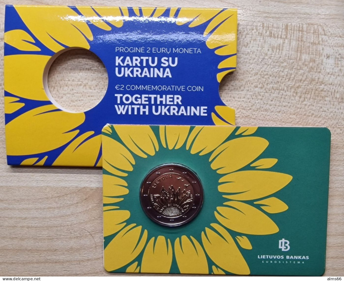 Lithuania 2 Euro 2023 UNC / BU Coincard  < Together With Ukraine > - Lituania