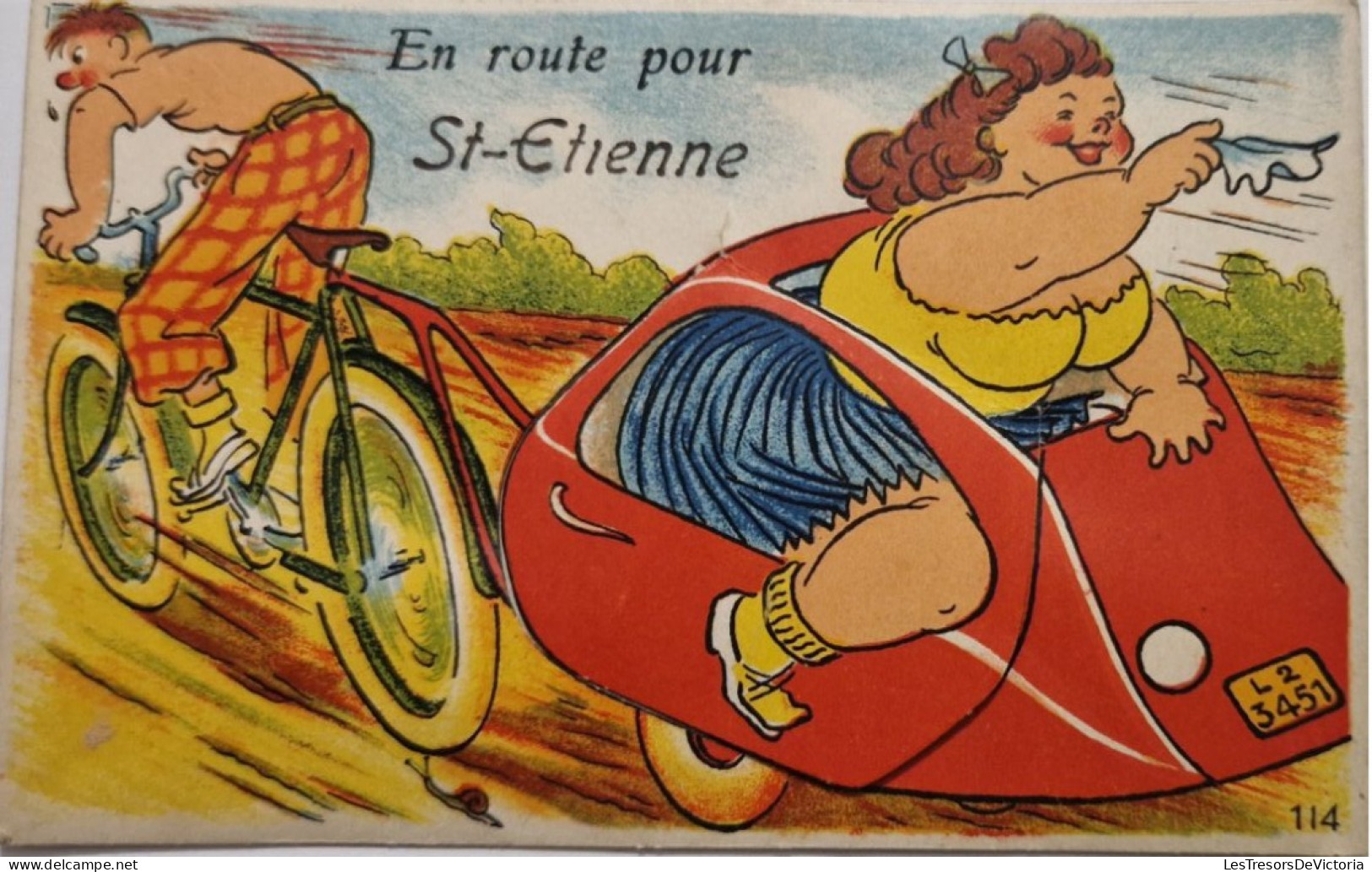 A SYSTEME - En Route Pour ST ETIENNE - Carte Postale Ancienne - Dreh- Und Zugkarten