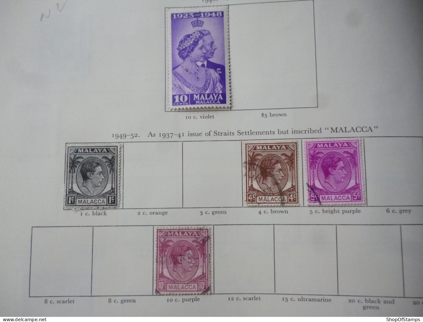 MALACCA MALAYA KING GEORGE VI USED OR MH STAMPS - Malacca