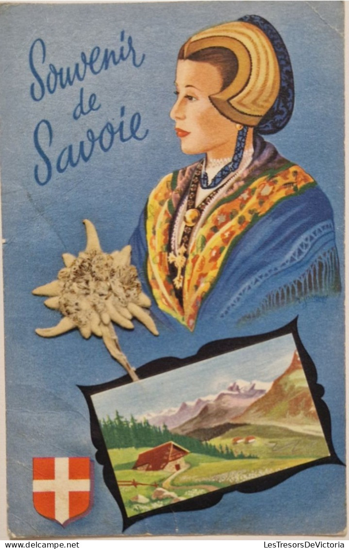 A SYSTEME - Souvenir De SAVOIE - Femme En Tenue Folklorique - Carte Postale Ancienne - Cartoline Con Meccanismi