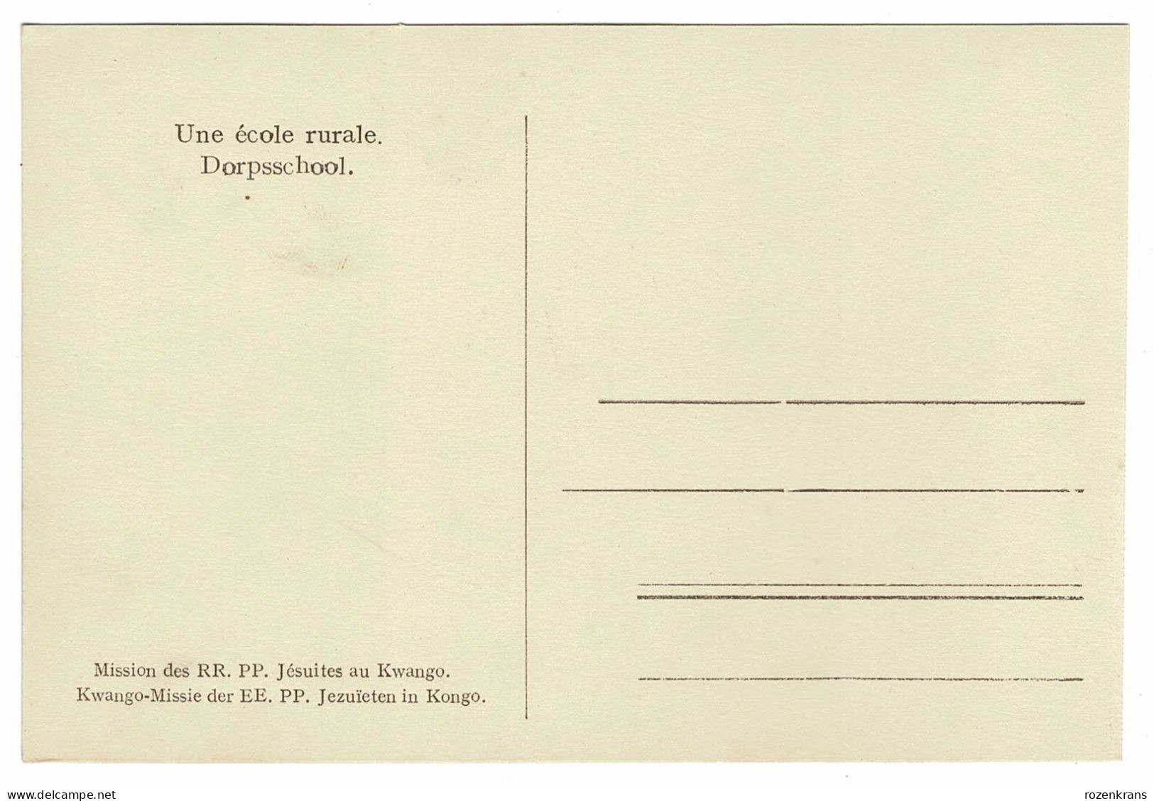 Belgisch Congo Belge Elèves Ecole Rurale Dorpsschool Mission Des Jésuites Au Kwango CPA Missionary Jezuieten - Congo Belge