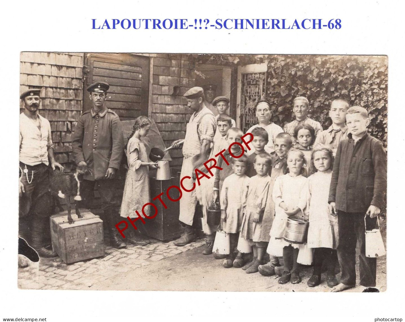 LAPOUTROIE-!!?-SCHNIERLACH-68-Enfant-Repas-CARTE PHOTO Allemande-Guerre14-18-1 WK-Militaria-France-FELDPOST- - Lapoutroie