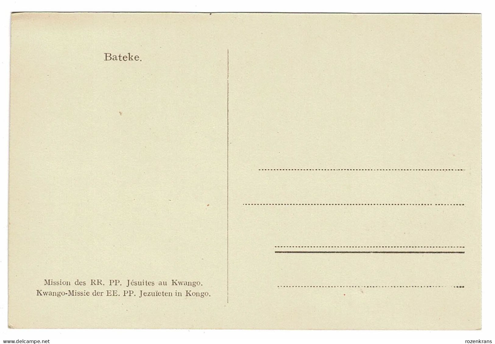 Belgisch Congo Belge Ethnic Ethnique BATEKE Indigenes Natives Mission Des Jésuites Au Kwango CPA Missionary Jezuieten - Belgian Congo