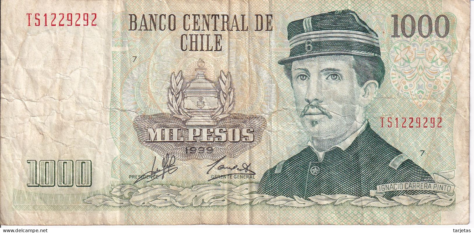 BILLETE DE CHILE DE 1000 PESOS DEL AÑO 1999  (BANK NOTE) - Chili