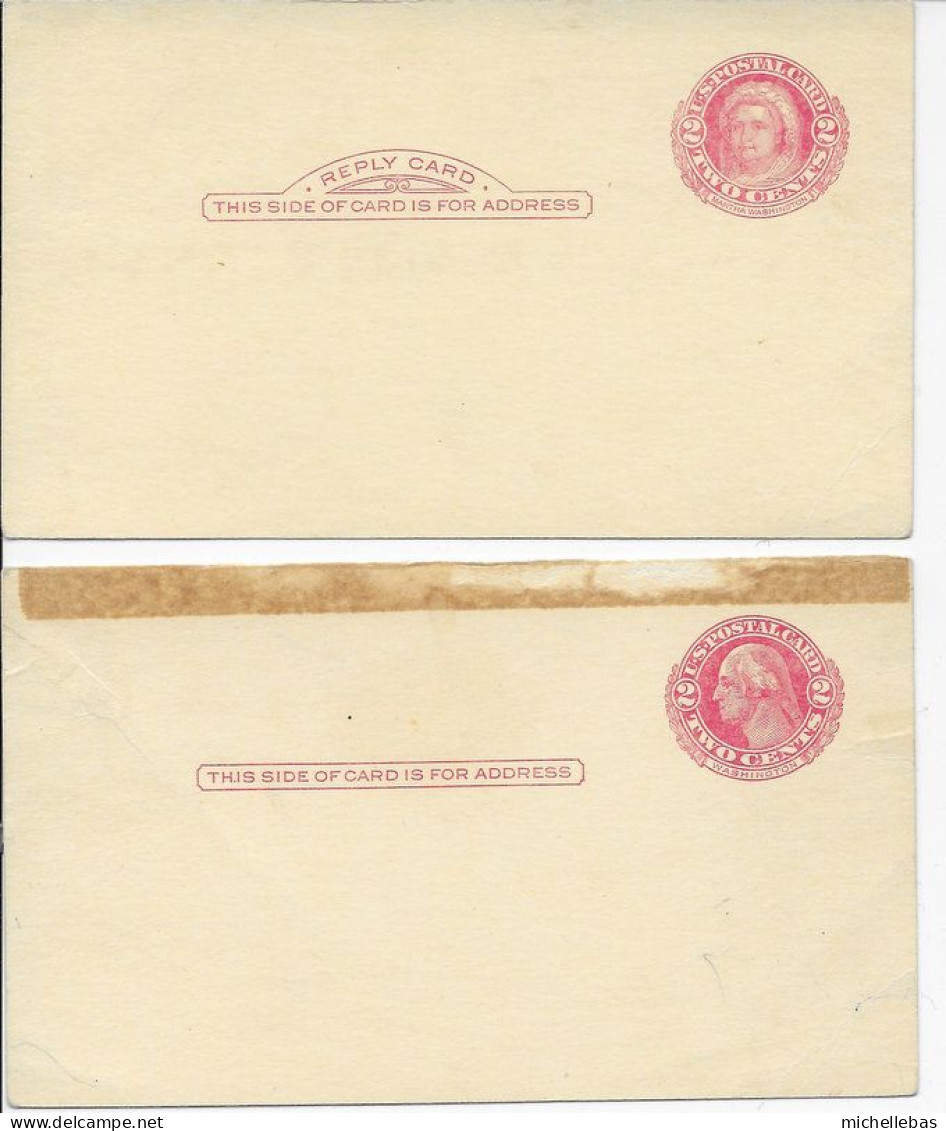 DEUX CARTES AVEC ENTIER POSTAL - Altri & Non Classificati