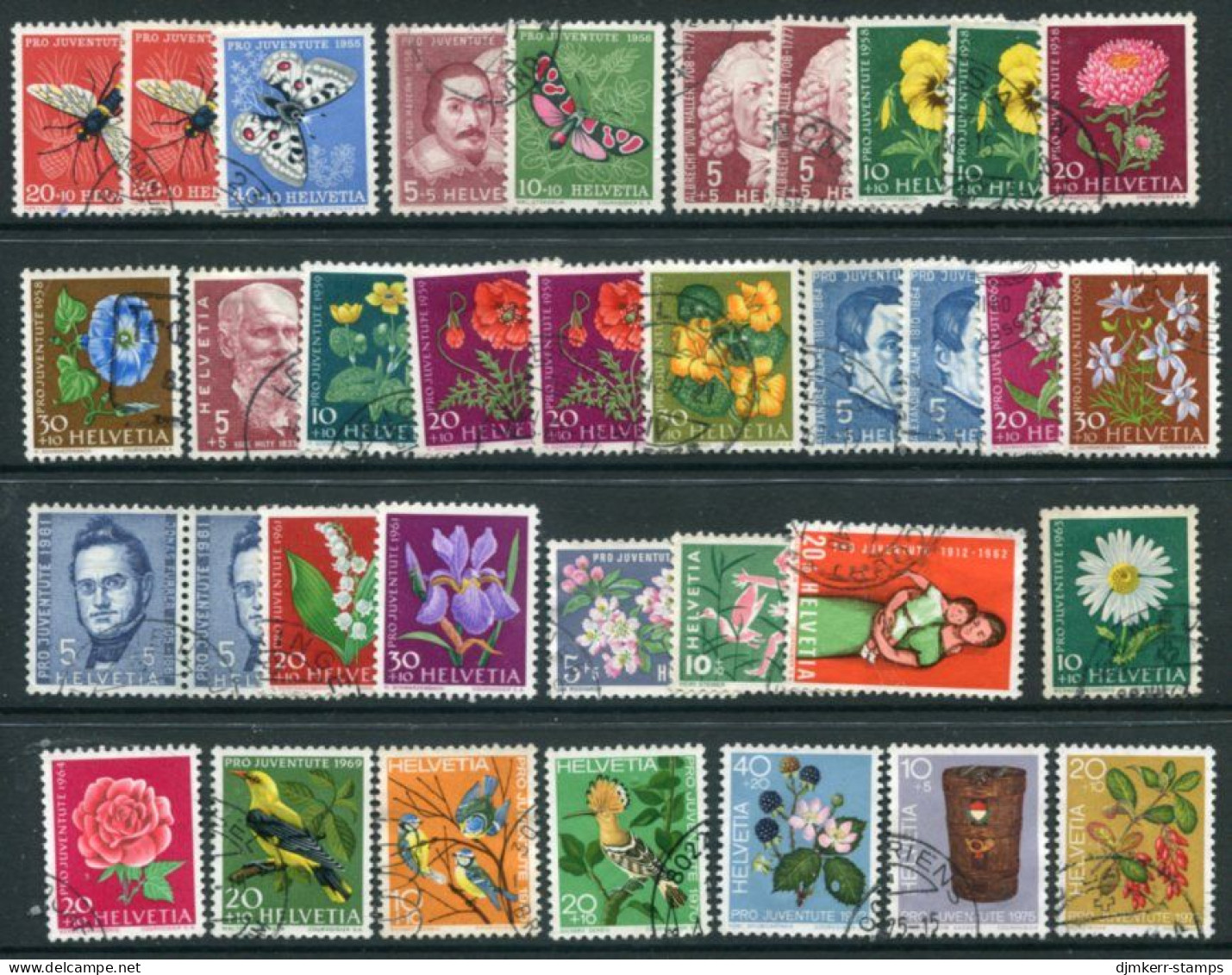 SWITZERLAND 1920-75 Pro Juventute Range Of 103 Used Stamps. - Usati