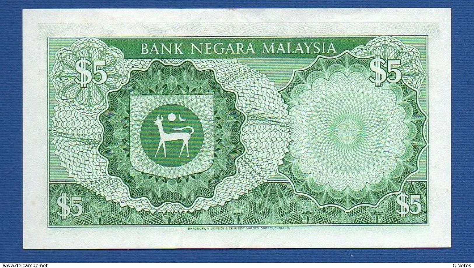 MALAYSIA - P. 2 – 5 Ringgit ND (1967-72) XF/AU,  S/n   A/34 865798 - Malaysie
