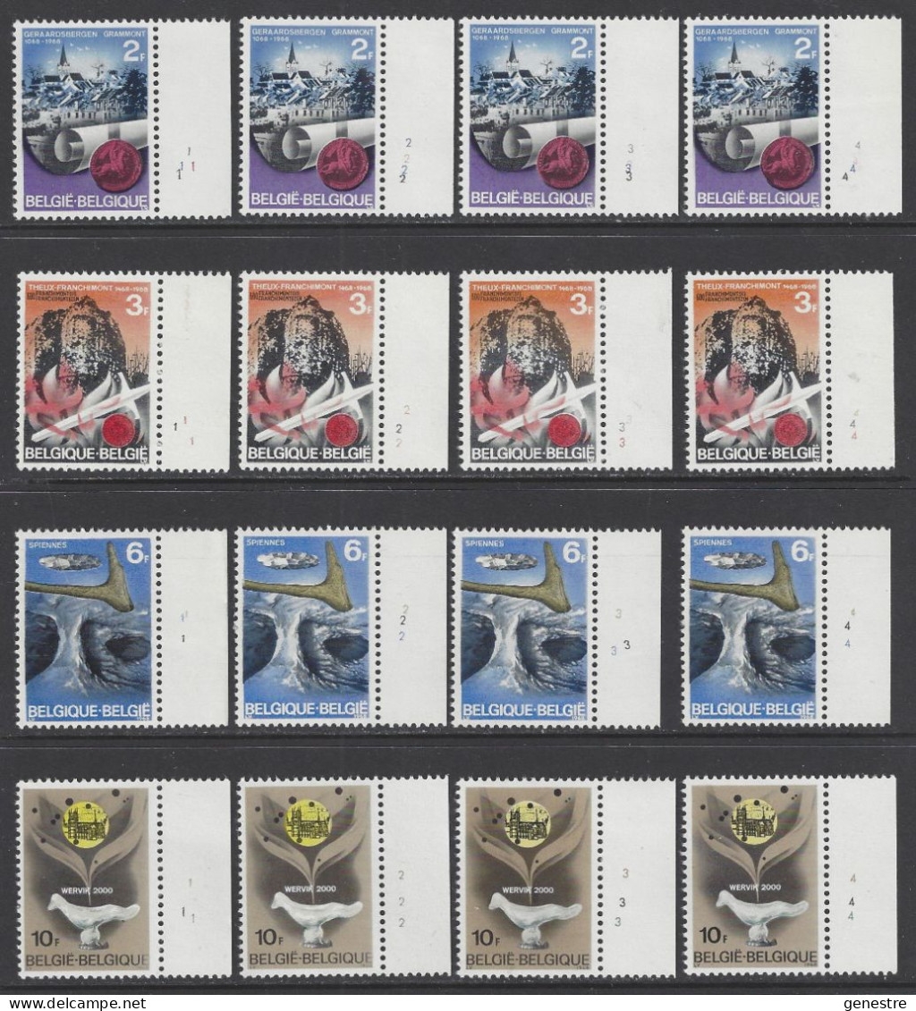 Belgique - 1968 - COB 1448 à 1451 ** (MNH) - Planches 1 à 4, Série Complète - 1961-1970