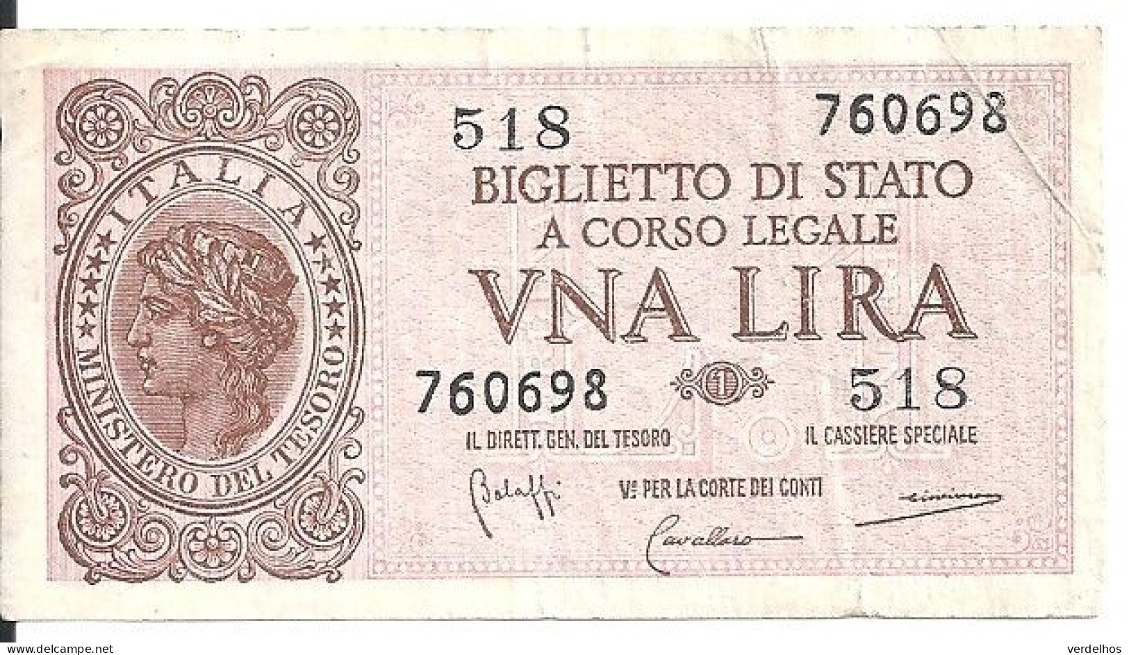 ITALIE 1 LIRE 1944 VF P 29 B - Regno D'Italia – 1 Lira