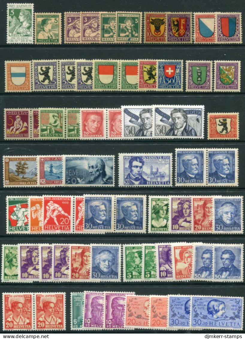 SWITZERLAND 1920-42 Pro Juventute Range Of 101 Unused Stamps.**/* - Nuevos
