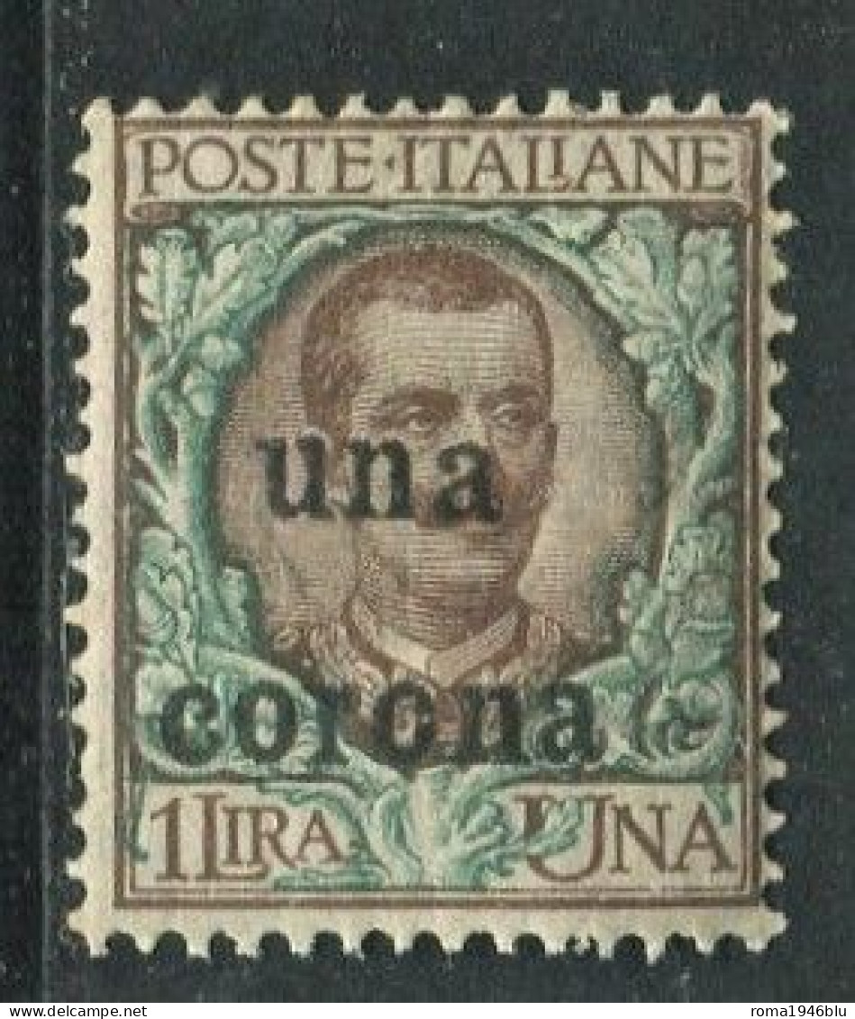 DALMAZIA 1919  CORONA 1 C. SU 1 L. BRUNO VERDE SASSONE 1 ** MNH - Dalmazia