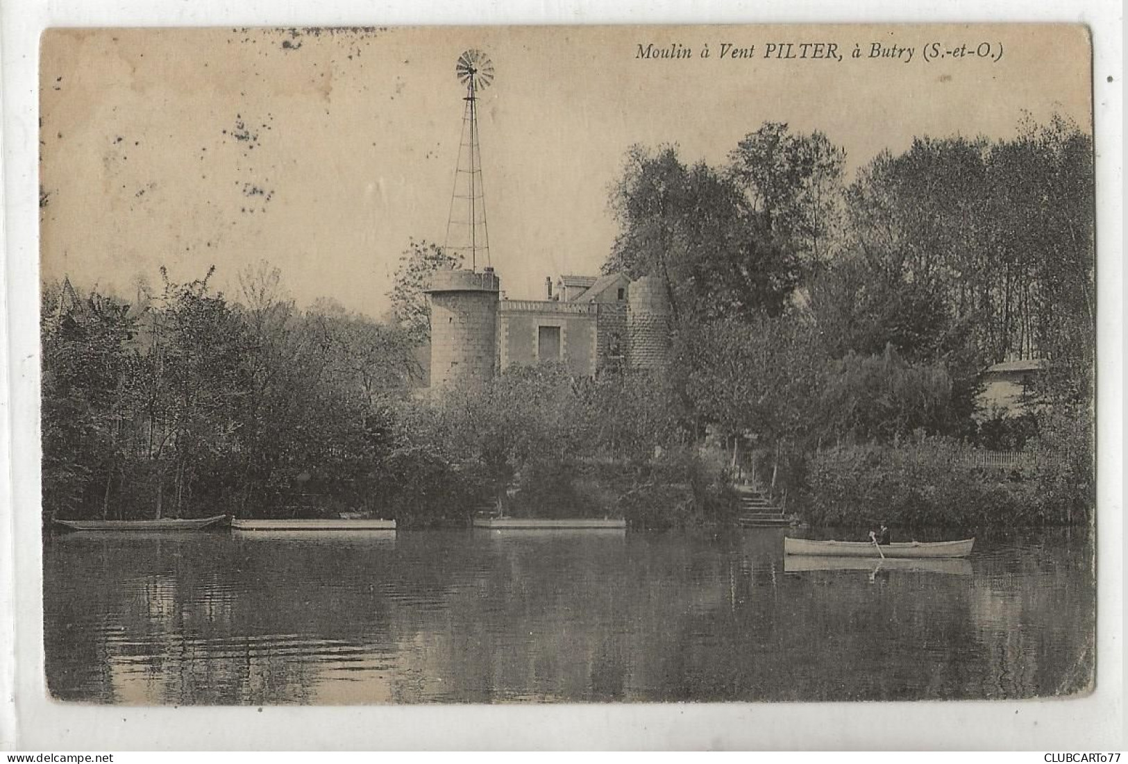 Butry-sur-Oise (95) : La Villa Bourgeoise Pilter Et Son Moulin à Vent En 1905 PF. - Butry