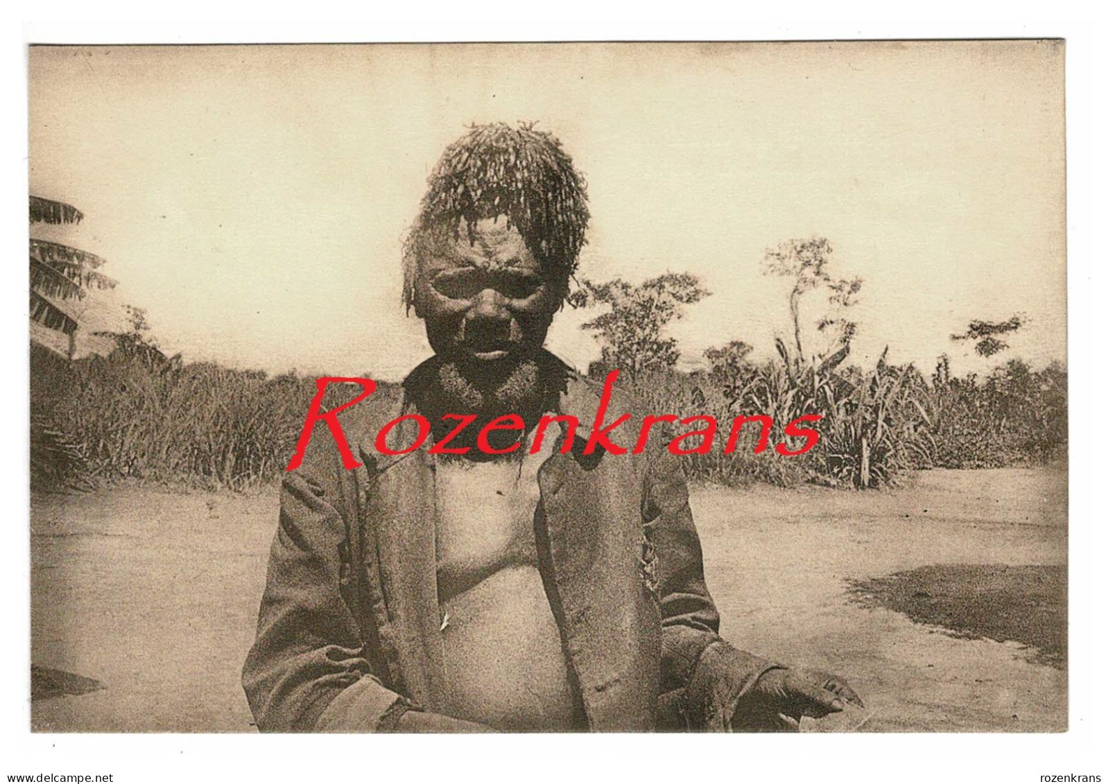 Belgisch Congo Belge Ethnic Ethnique Vieux Mukongo Tribu Tribe Homme Indigene Mission Des Jésuites Au Kwango CPA - Belgian Congo