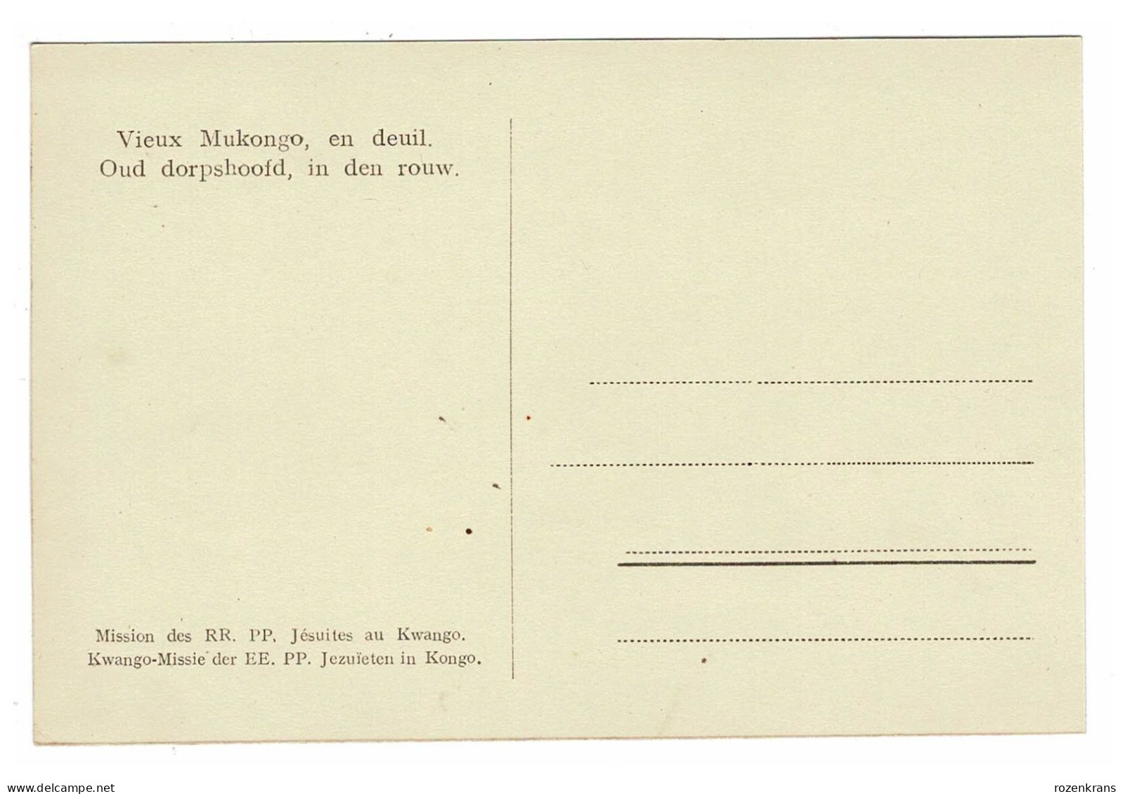 Belgisch Congo Belge Ethnic Ethnique Vieux Mukongo Tribu Tribe Homme Indigene Mission Des Jésuites Au Kwango CPA - Belgian Congo