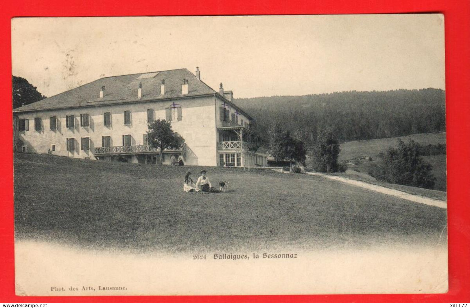 KAX-04 RARE Ballaigues, Hotel-Pension De La Bessonaz  Des Arts 2024. ANIME.  Circ. 1910 Vers La France. - Ballaigues