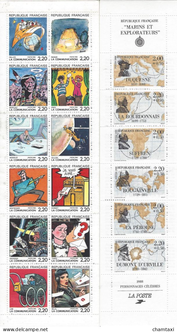 FRANCE 1988 ANNEE COMPLETE 55 TIMBRES BANDE PHILEXFRANCE 89 T 2538 A  4 CARNETS BC 2515 BC 2523 BC2526 A 2037 - 1980-1989