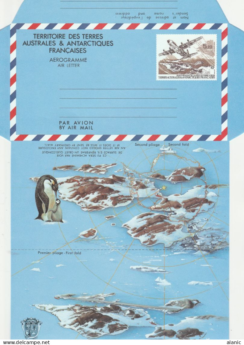 TAAF - L'autre - Aerogramme YV 1 N** MNH Type II , Jamais Plié , - Enteros Postales