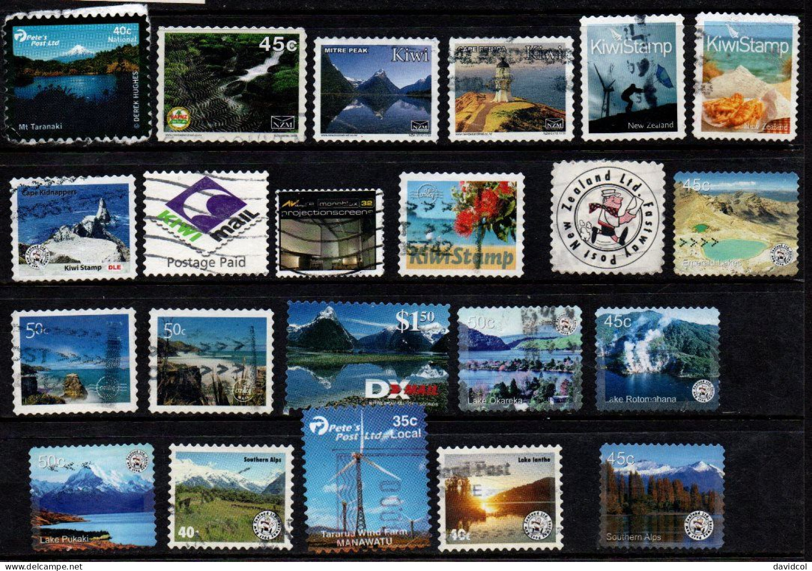 2690D - NEW ZEALAND - 2000'S - USED LOT KIWI, FASTWAY, DXMAIL, PETE'S POST.... - Used Stamps