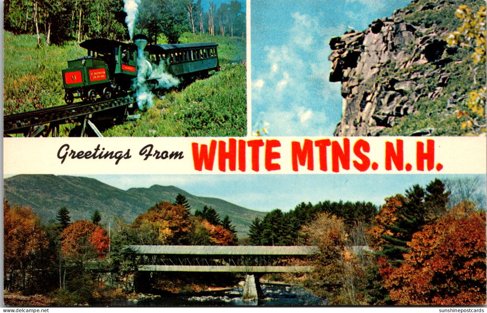 New Hampshire Greetings From White Mountains Split View - White Mountains