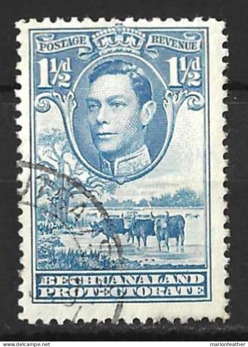 BECHUANALAND....KING GEORGE VI...(1936-52..)..." 1938...".....1 & HALFd....LIGHT BLUE......CDS...VFU... - 1885-1964 Bechuanaland Protectorate