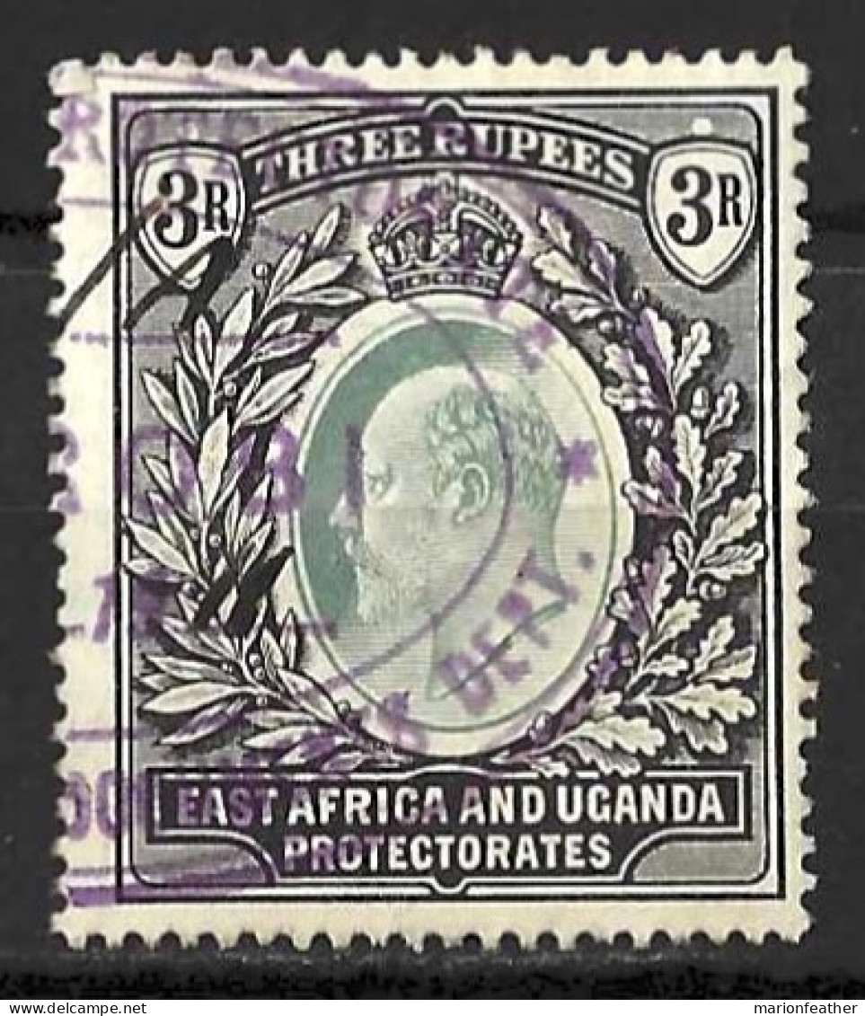 K,U,T....KING EDWARD VII..(1901-10..)..." 1904.."...3Rs.....FISCAL CANCELATION.........(CAT.VAL.£150.....)....VFU... - Protectorats D'Afrique Orientale Et D'Ouganda